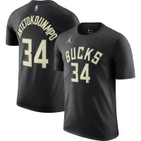 Именная футболка Giannis Antetokounmpo Milwaukee Bucks Jordan Brand 2022/23 Statement Edition - Black