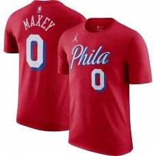 Именная футболка Tyrese Maxey Philadelphia 76ers Jordan Brand 2022/23 Statement Edition - Red
