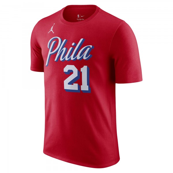 Футболка Joel Embiid Philadelphia 76ers Jordan Brand 2022/23 Statement Edition - Red