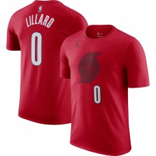 Именная футболка Damian Lillard Portland Trail Blazers Jordan Brand 2022/23 Statement Edition - Red