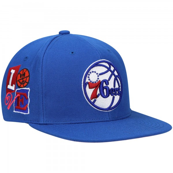 Бейсболка Philadelphia 76ers Mitchell & Ness Hardwood Classics All Love - Royal
