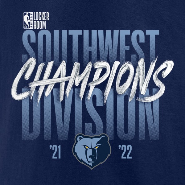 Футболка Memphis Grizzlies 2022 Southwest Division Champions Locker Room - Navy