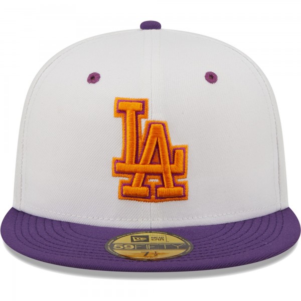 Бейсболка Los Angeles Dodgers New Era 40th Anniversary at Dodger Stadium Grape Lolli 59FIFTY - White/Purple