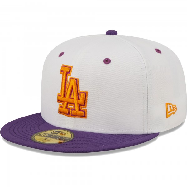 Бейсболка Los Angeles Dodgers New Era 40th Anniversary at Dodger Stadium Grape Lolli 59FIFTY - White/Purple