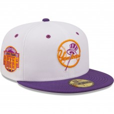 Бейсболка New York Yankees New Era Final Season at the Original Yankee Stadium Grape Lolli 59FIFTY - White/Purple