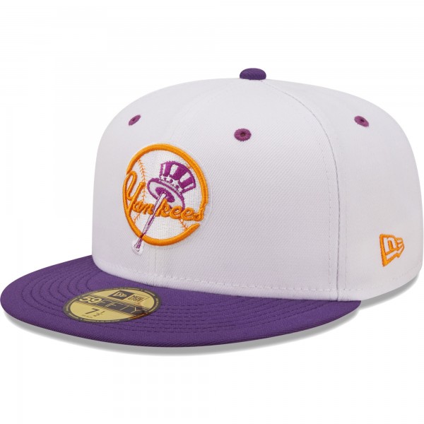 Бейсболка New York Yankees New Era Final Season at the Original Yankee Stadium Grape Lolli 59FIFTY - White/Purple
