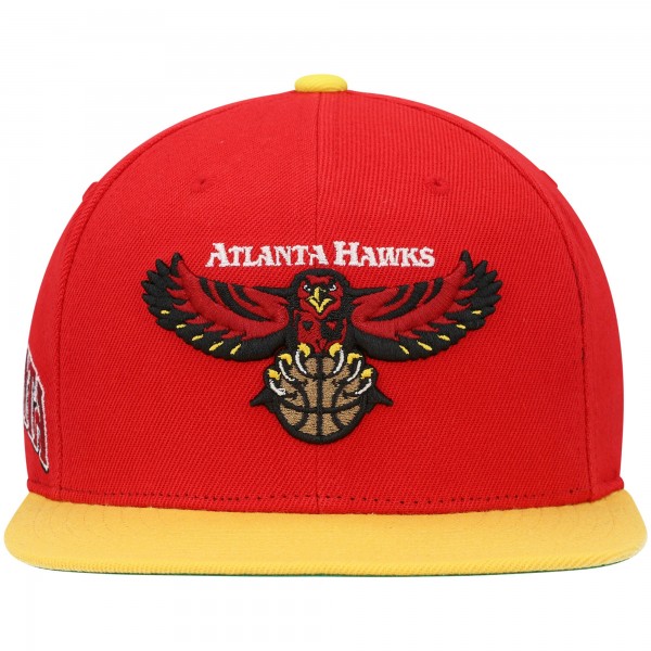 Бейсболка Atlanta Hawks Mitchell & Ness Hardwood Classics - Red/Gold