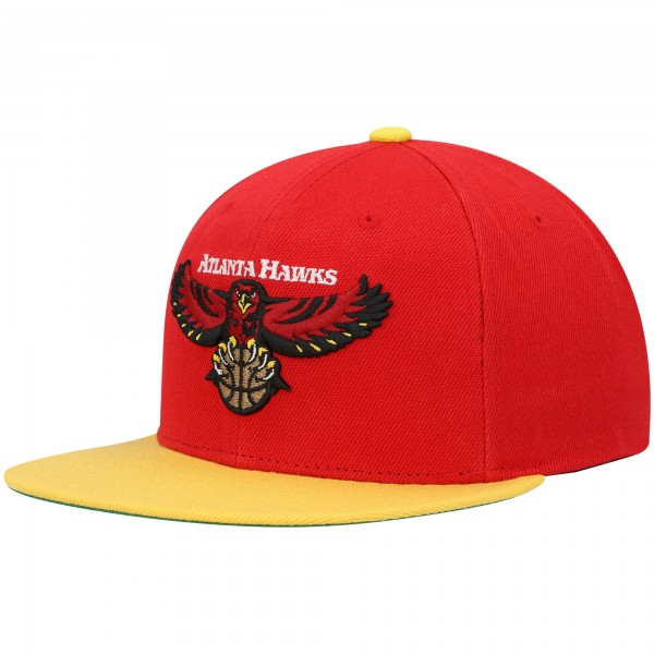Бейсболка Atlanta Hawks Mitchell & Ness Hardwood Classics - Red/Gold