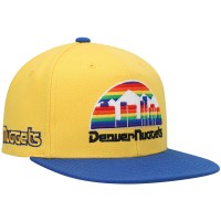 Бейсболка Denver Nuggets Mitchell & Ness Gold/Royal Hardwood Classics