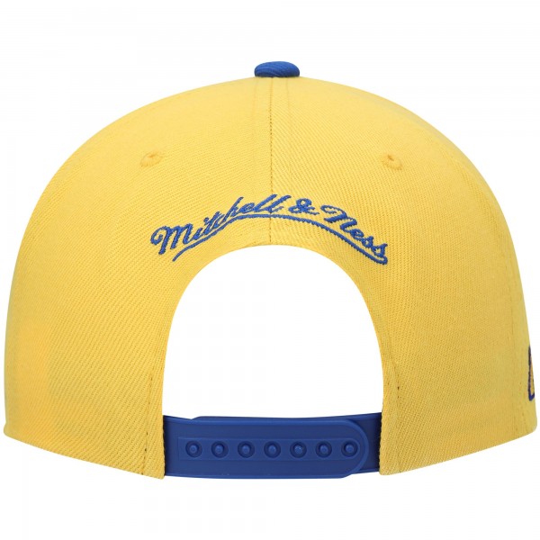 Бейсболка Denver Nuggets Mitchell & Ness Gold/Royal Hardwood Classics