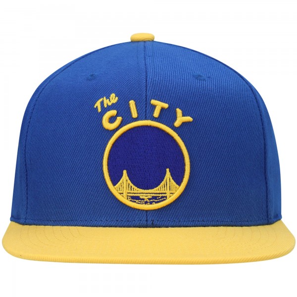 Бейсболка Golden State Warriors Mitchell & Ness Hardwood Classics - Royal/Gold