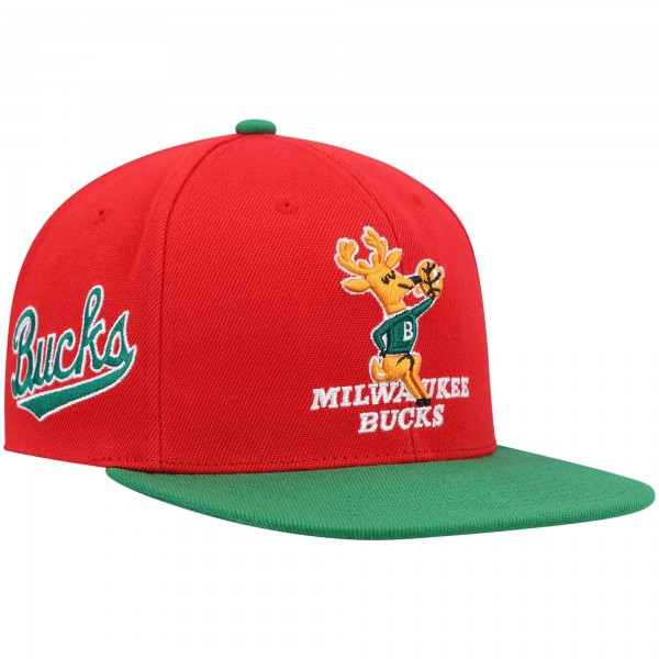 Бейсболка Milwaukee Bucks Mitchell & Ness Hardwood Classics - Red/Green