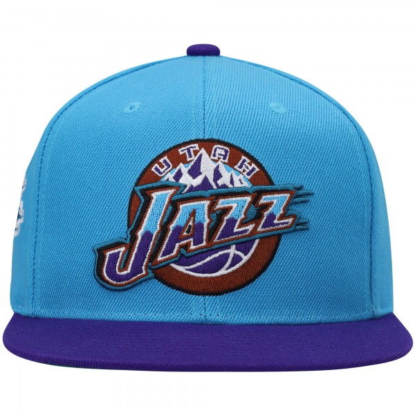 Бейсболка Utah Jazz Mitchell & Ness Hardwood Classics - Light Blue/Purple