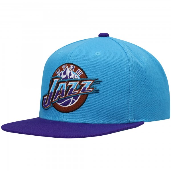 Бейсболка Utah Jazz Mitchell & Ness Hardwood Classics - Light Blue/Purple
