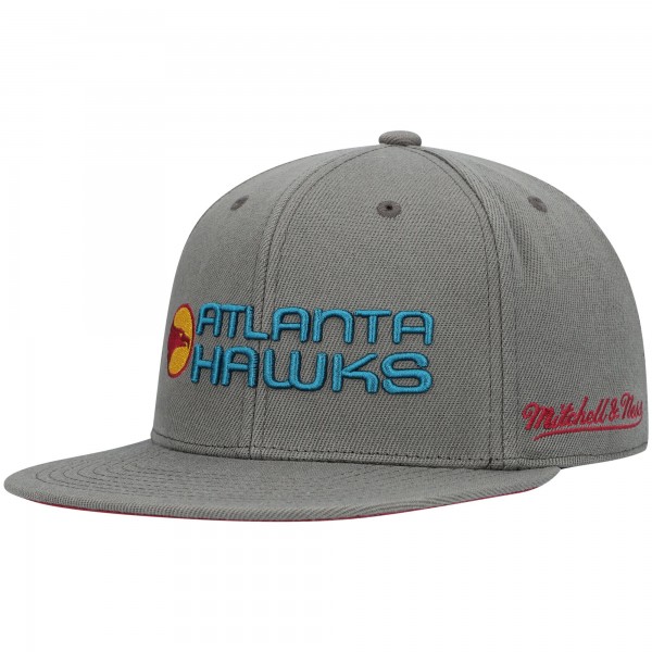 Бейсболка Atlanta Hawks Mitchell & Ness Hardwood Classics NBA 35th Anniversary Carbon Cabernet - Charcoal