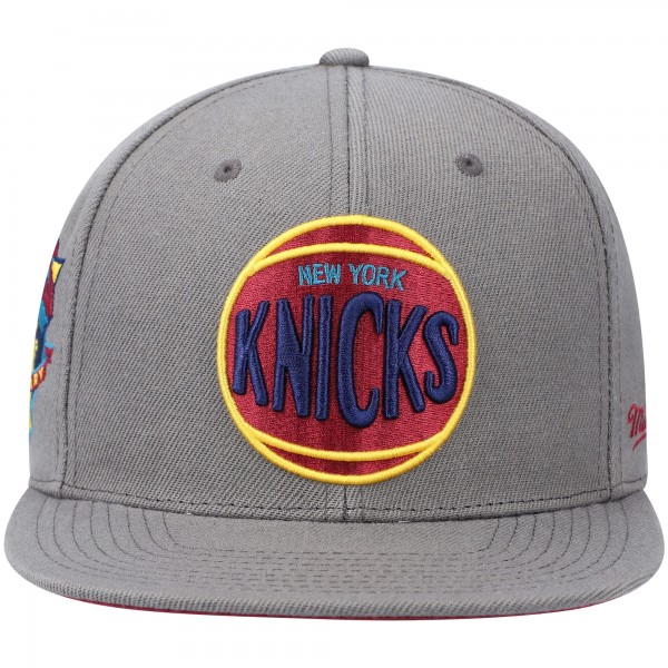 Бейсболка New York Knicks Mitchell & Ness Hardwood Classics 50th Anniversary Carbon Cabernet - Charcoal