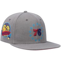 Бейсболка Philadelphia 76ers Mitchell & Ness Hardwood Classics 60th Anniversary Carbon Cabernet - Charcoal