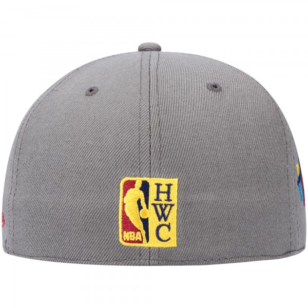 Бейсболка Philadelphia 76ers Mitchell & Ness Hardwood Classics 60th Anniversary Carbon Cabernet - Charcoal