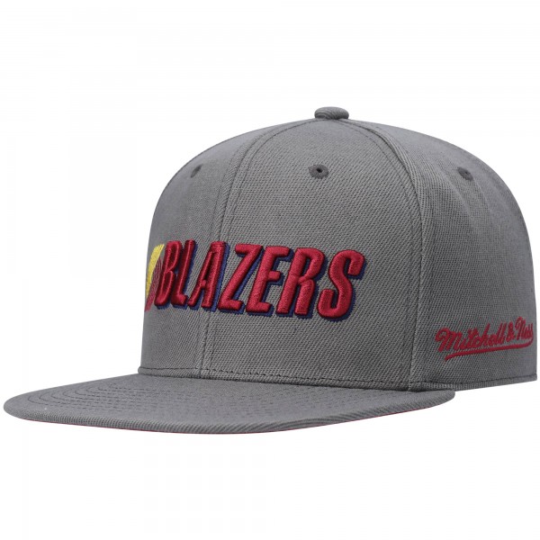 Бейсболка Portland Trail Blazers Mitchell & Ness Hardwood Classics NBA 50th Anniversary Carbon Cabernet - Charcoal