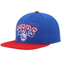 Бейсболка Philadelphia 76ers Mitchell & Ness Hardwood Classics Gradient Wordmark - Royal/Red