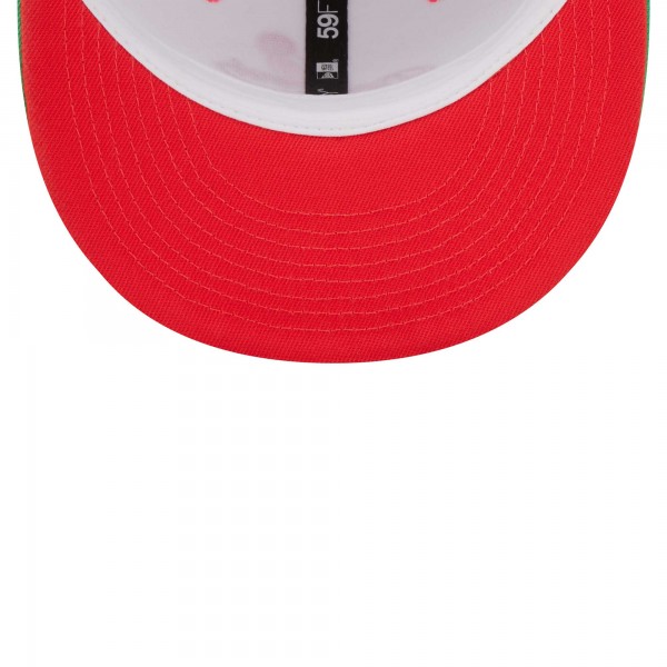 Бейсболка Los Angeles Dodgers New Era 50th Anniversary in Los Angeles Watermelon Lolli 59FIFTY - White/Green