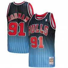 Игровая форма Dennis Rodman Chicago Bulls Mitchell & Ness 1995/96 Hardwood Classics Fadeaway Swingman Player - Black/Light Blue