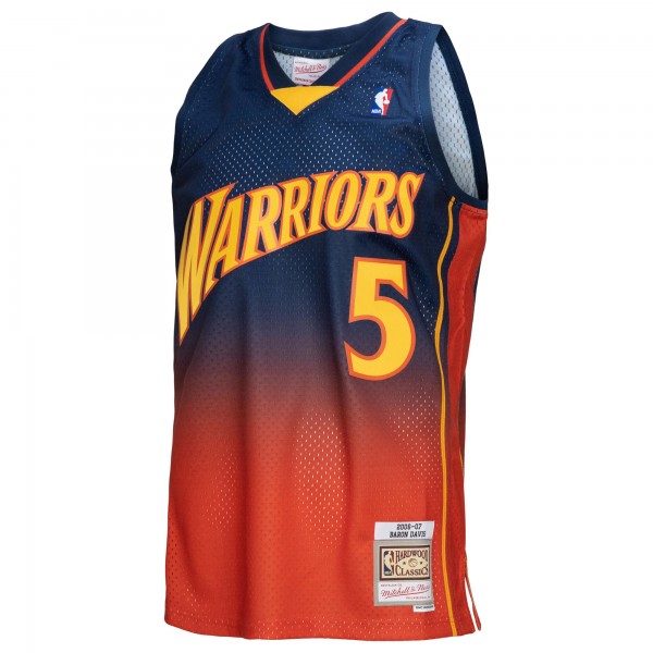 Игровая форма Baron Davis Golden State Warriors Mitchell & Ness 2006/07 Hardwood Classics Fadeaway Swingman - Navy/Orange