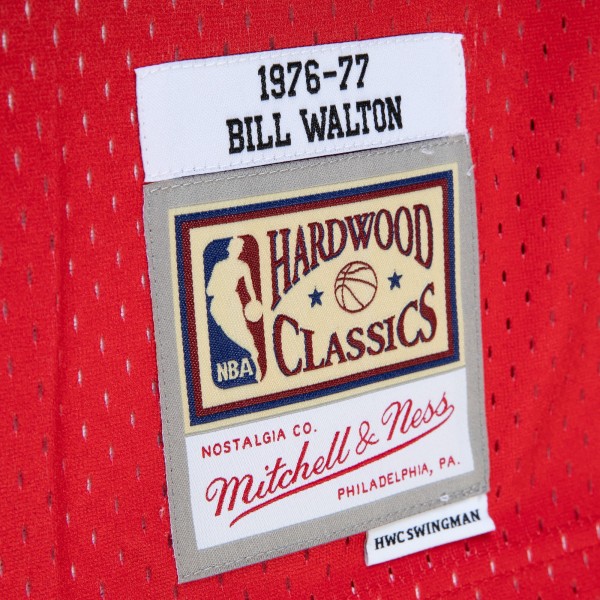 Игровая форма  Bill Walton Portland Trail Blazers Mitchell & Ness 1976/77 Hardwood Classics Fadeaway Swingman Player - Red/Black