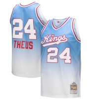 Игровая форма  Reggie Theus Sacramento Kings Mitchell & Ness 1985/86 Hardwood Classics Fadeaway Swingman Player - White/Light Blue