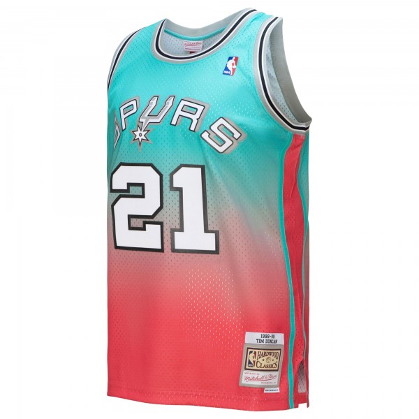 Игровая форма  Tim Duncan San Antonio Spurs Mitchell & Ness 1998/99 Hardwood Classics Fadeaway Swingman Player - Pink/Teal