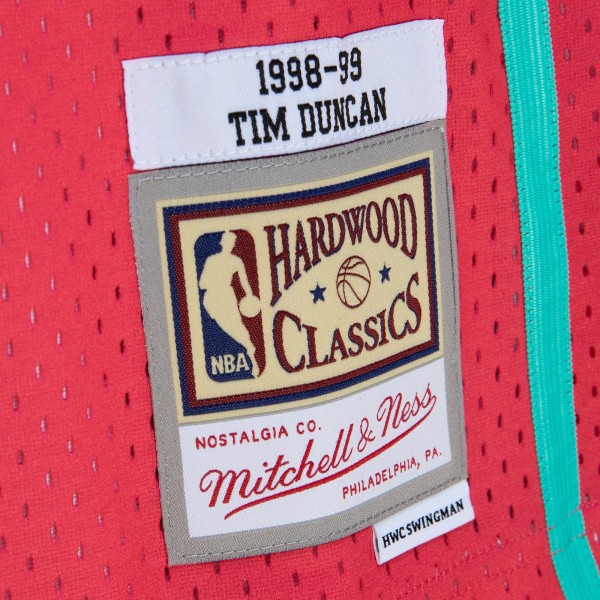 Игровая форма  Tim Duncan San Antonio Spurs Mitchell & Ness 1998/99 Hardwood Classics Fadeaway Swingman Player - Pink/Teal