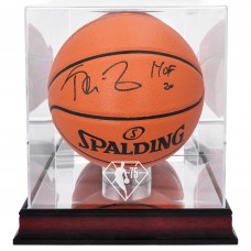 Kevin Garnett Boston Celtics Authentic Autographed Spalding Indoor/Outdoor Basketball with HOF 20 Inscription and Mahogany NBA 75th Anniversary Logo Display Case