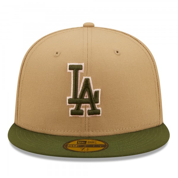 Бейсболка Los Angeles Dodgers New Era Pink Undervisor 59FIFTY - Khaki/Olive