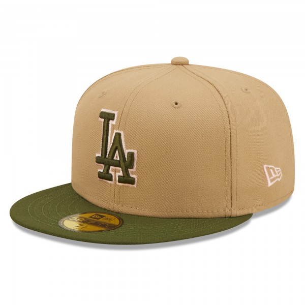 Бейсболка Los Angeles Dodgers New Era Pink Undervisor 59FIFTY - Khaki/Olive