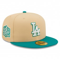 Бейсболка Los Angeles Dodgers New Era  Mango Forest 59FIFTY - Natural/Teal