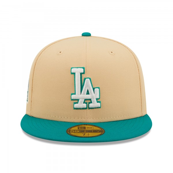 Бейсболка Los Angeles Dodgers New Era  Mango Forest 59FIFTY - Natural/Teal