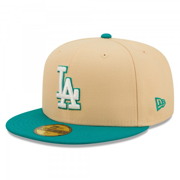 Бейсболка Los Angeles Dodgers New Era  Mango Forest 59FIFTY - Natural/Teal
