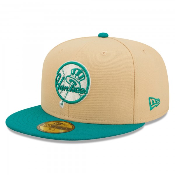 Бейсболка New York Yankees New Era  Mango Forest 59FIFTY - Natural/Teal