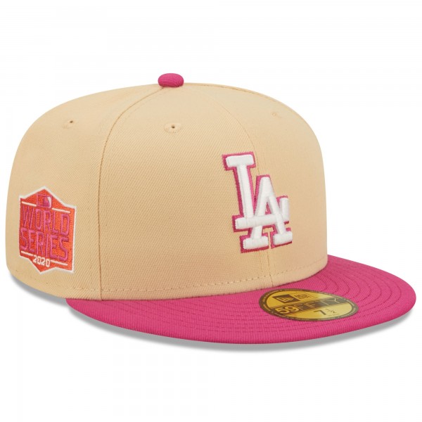 Бейсболка Los Angeles Dodgers New Era 2020 World Series Mango Passion 59FIFTY - Orange/Pink