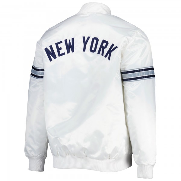 Куртка на кнопках New York Yankees Starter Power Forward Satin Varsity - White