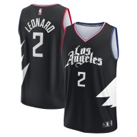 Игровая форма  Kawhi Leonard LA Clippers Youth 2021/22 Fast Break Player Black - Statement Edition