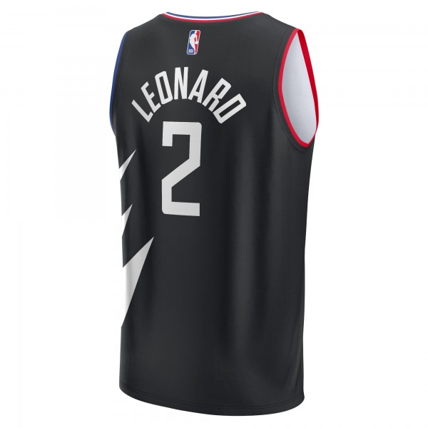 Игровая форма  Kawhi Leonard LA Clippers Youth 2021/22 Fast Break Player Black - Statement Edition
