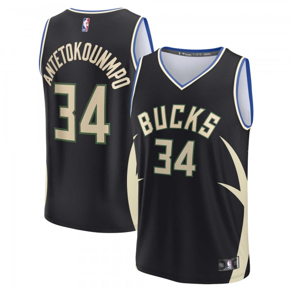 Игровая форма  Giannis Antetokounmpo Milwaukee Bucks 2022/23 Fast Break Replica Player - Statement Edition - Black