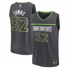Karl-Anthony Towns Minnesota Timberwolves Fast Break Replica Player Jersey - Statement Edition - Anthracite