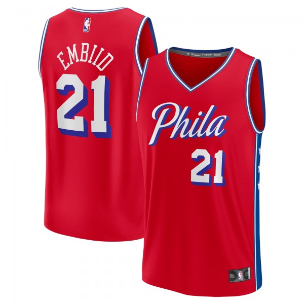 Игровая форма  Joel Embiid Philadelphia 76ers 2022/23 Fast Break Replica Player - Statement Edition - Red