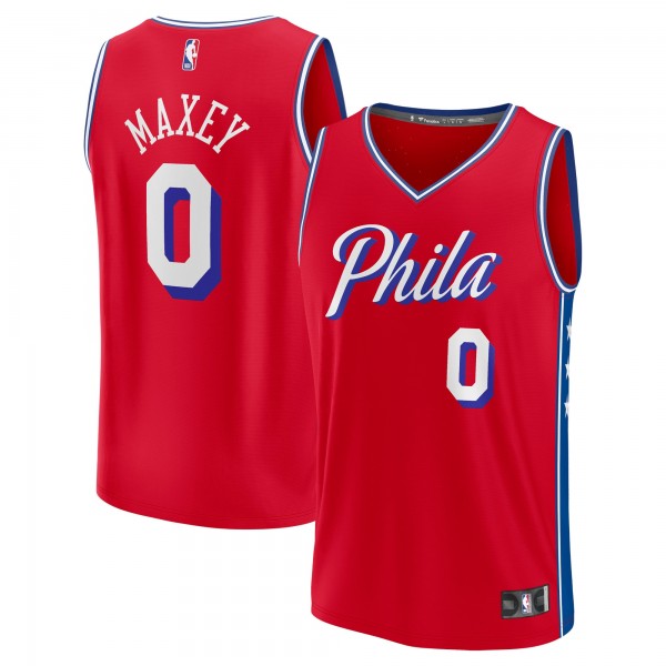 Джерси Philadelphia 76ers Tyrese Maxey Fanatics Red Fast Break Replica Player - Statement Edition