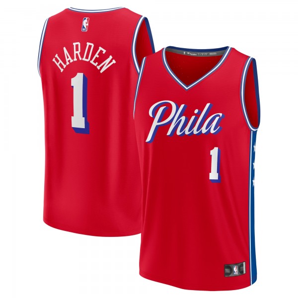 Игровая форма  James Harden Philadelphia 76ers 2022/23 Fast Break Replica Player - Statement Edition - Red