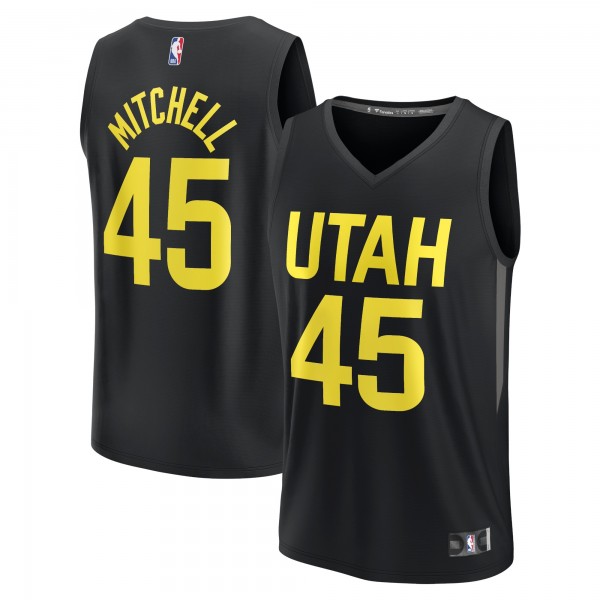 Игровая форма  Donovan Mitchell Utah Jazz 2022/23 Fast Break Replica Player Black - Statement Edition