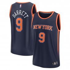 RJ Barrett New York Knicks 2022/23 Fast Break Replica Jersey - Statement Edition - Navy