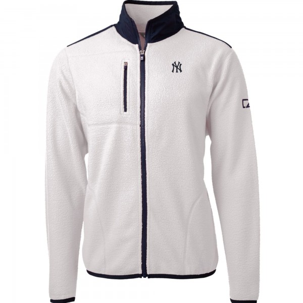 Кофта на молнии New York Yankees Cutter & Buck Cascade Eco Sherpa Fleece - White/Navy